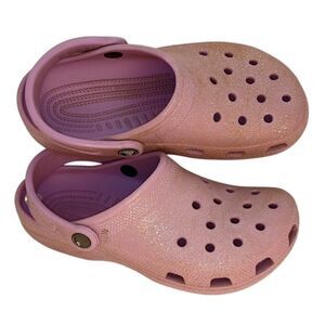 Pre-Owned Women's Purple Glitter Crocs - Size 6